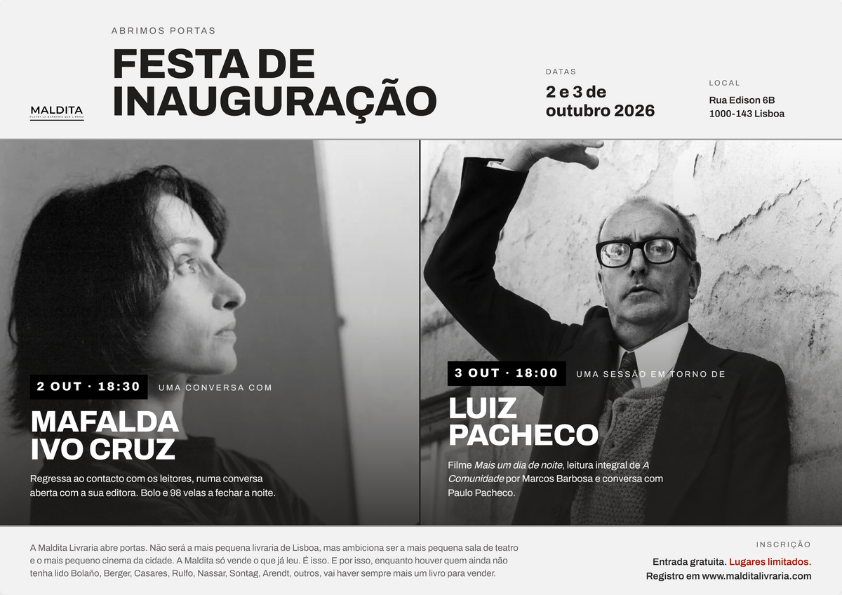 Cartaz da inauguração da Maldita Livraria